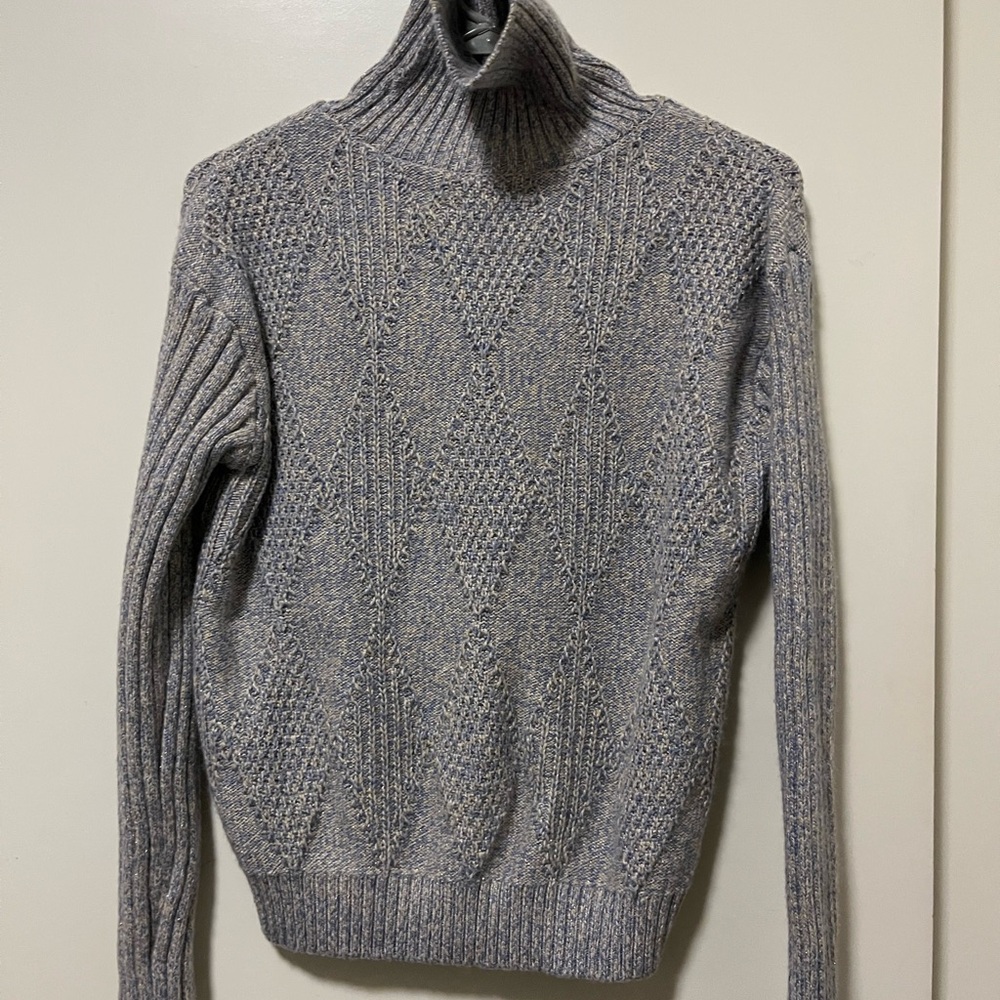 Women's silver and blue Turtleneck Sweater